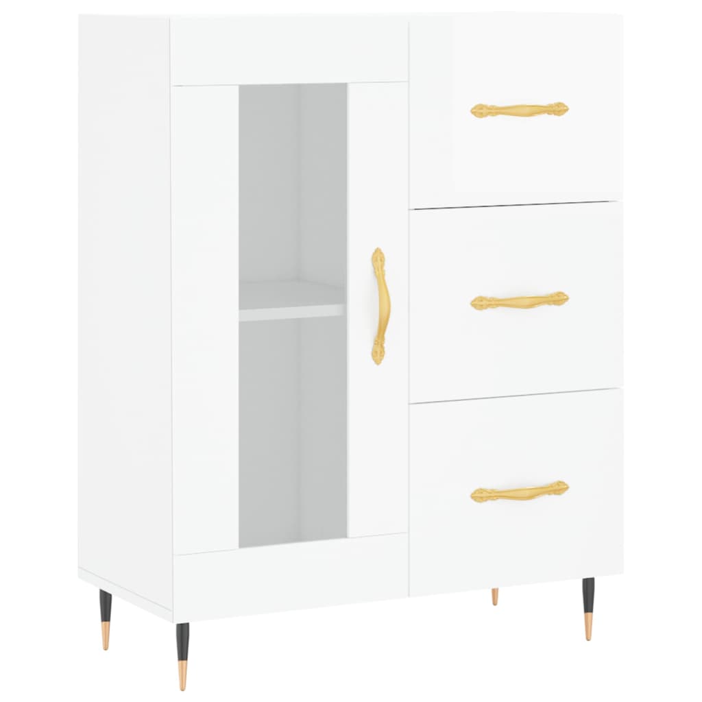 vidaXL Sideboard High Gloss White 69,5x34x90 cm Engineered Wood