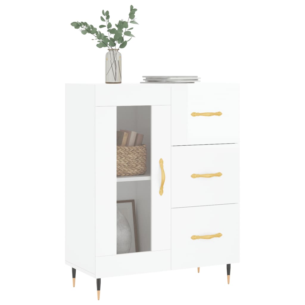 vidaXL Sideboard High Gloss White 69,5x34x90 cm Engineered Wood