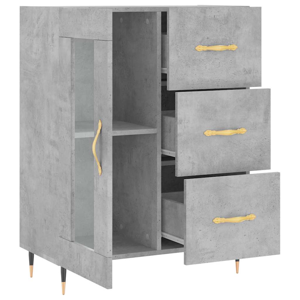 vidaXL Sideboard Concrete Grey 69,5x34x90 cm Engineered Wood