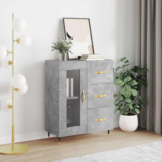 vidaXL Sideboard Concrete Grey 69.5x34x90 cm Engineered Wood