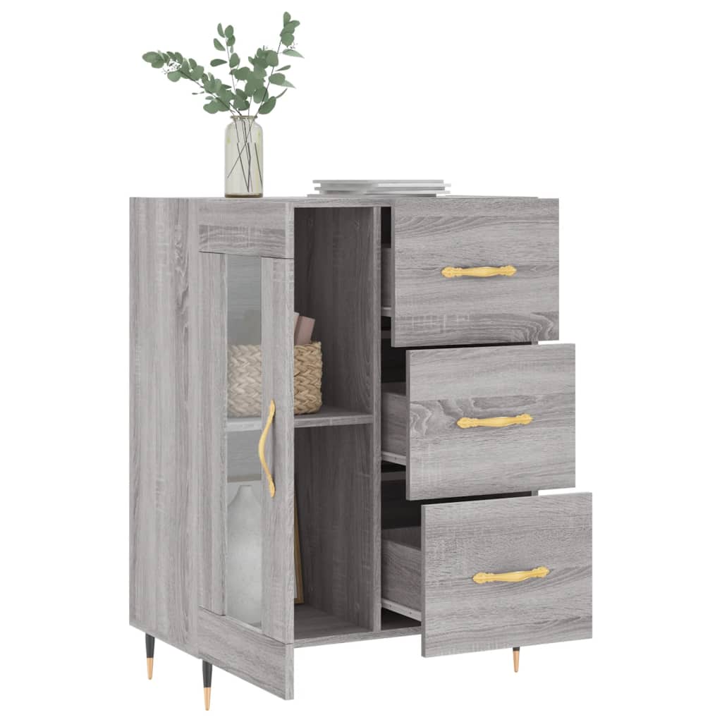 vidaXL Sideboard Grey Sonoma 69.5x34x90 cm Engineered Wood