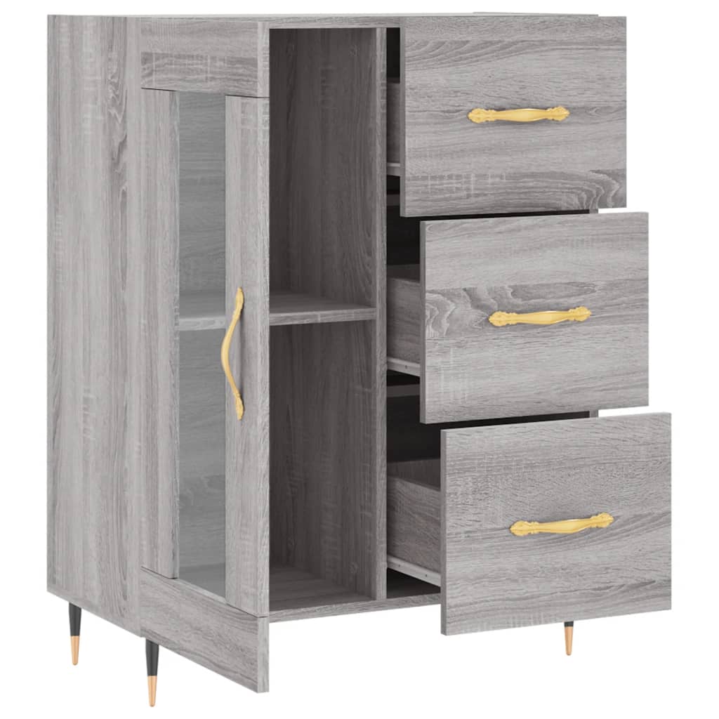 vidaXL Sideboard Grey Sonoma 69.5x34x90 cm Engineered Wood