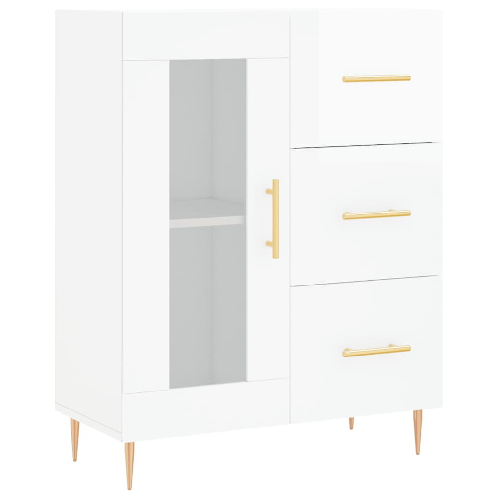 vidaXL Sideboard High Gloss White 69.5x34x90 cm Engineered Wood