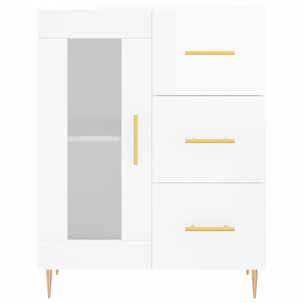 vidaXL Sideboard High Gloss White 69.5x34x90 cm Engineered Wood