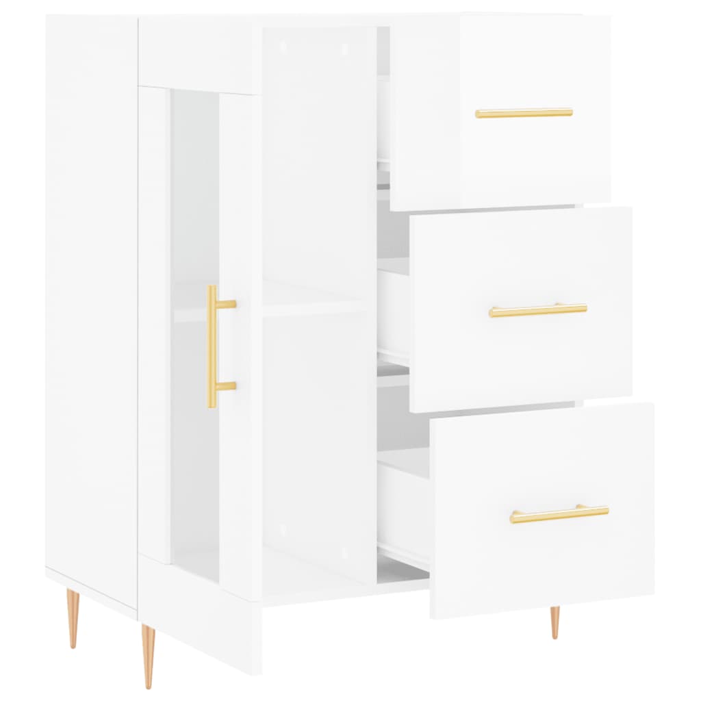 vidaXL Sideboard High Gloss White 69.5x34x90 cm Engineered Wood