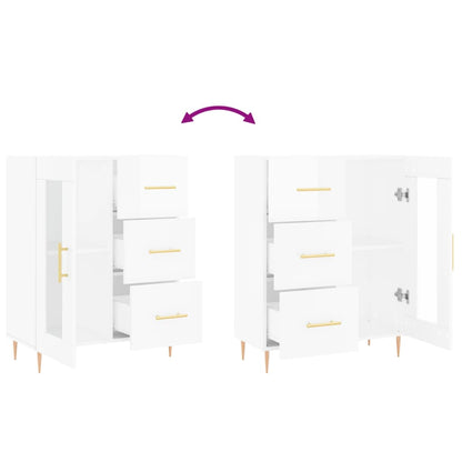 vidaXL Sideboard High Gloss White 69.5x34x90 cm Engineered Wood
