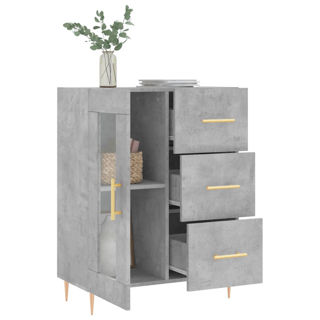 vidaXL Sideboard Concrete Grey 69,5x34x90 cm Engineered Wood