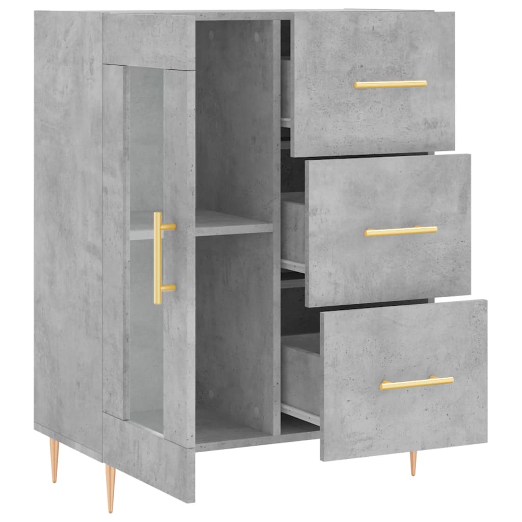 vidaXL Sideboard Concrete Grey 69,5x34x90 cm Engineered Wood
