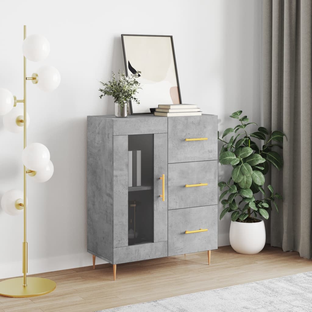 vidaXL Sideboard Concrete Grey 69,5x34x90 cm Engineered Wood