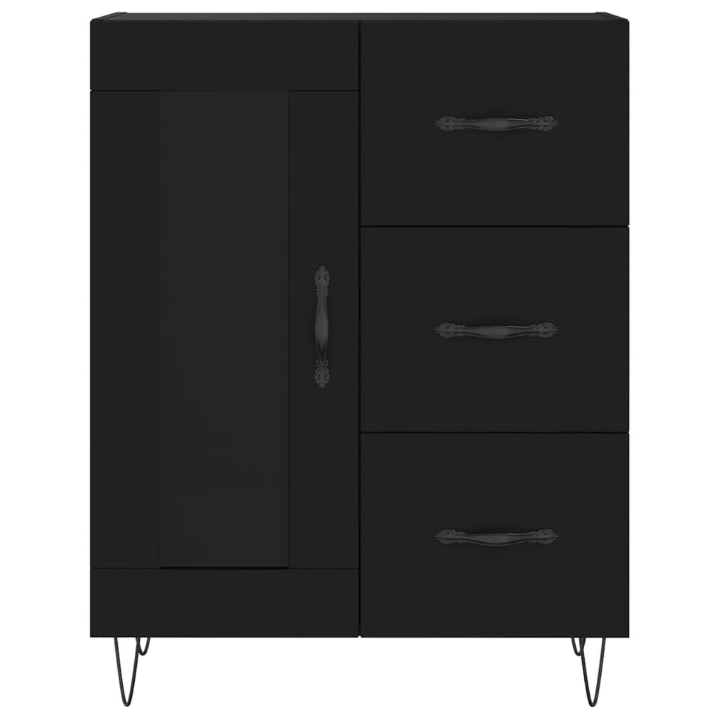 vidaXL Sideboard Black 69.5x34x90 cm Engineered Wood