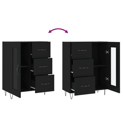 vidaXL Sideboard Black 69.5x34x90 cm Engineered Wood