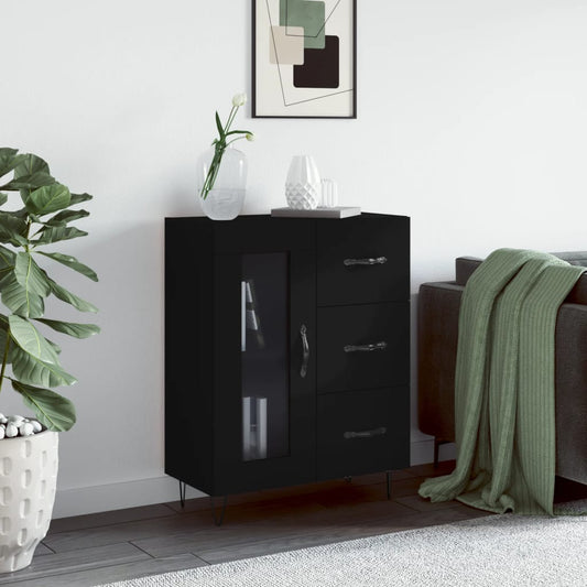 vidaXL Sideboard Black 69.5x34x90 cm Engineered Wood