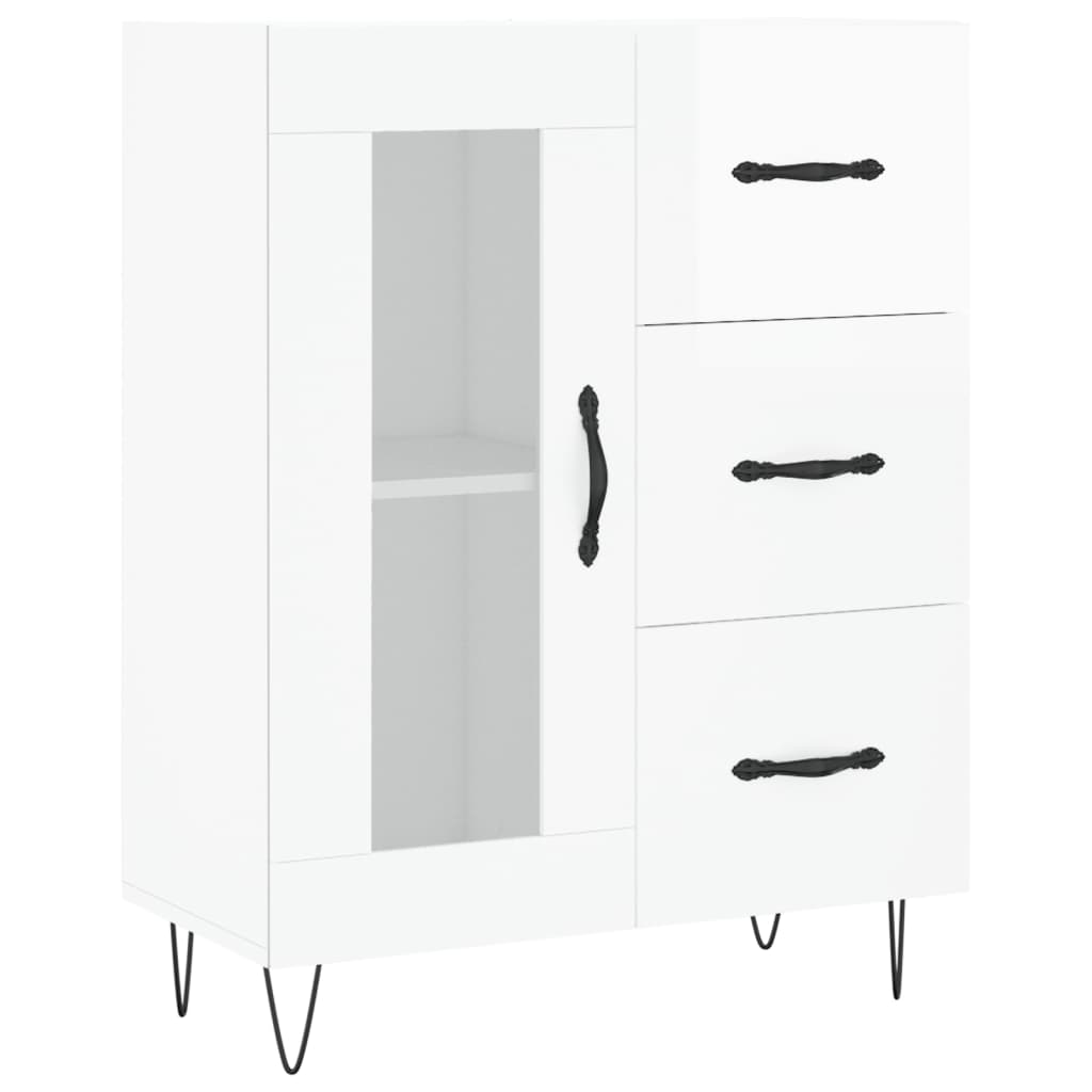 vidaXL Sideboard High Gloss White 69,5x34x90 cm Engineered Wood