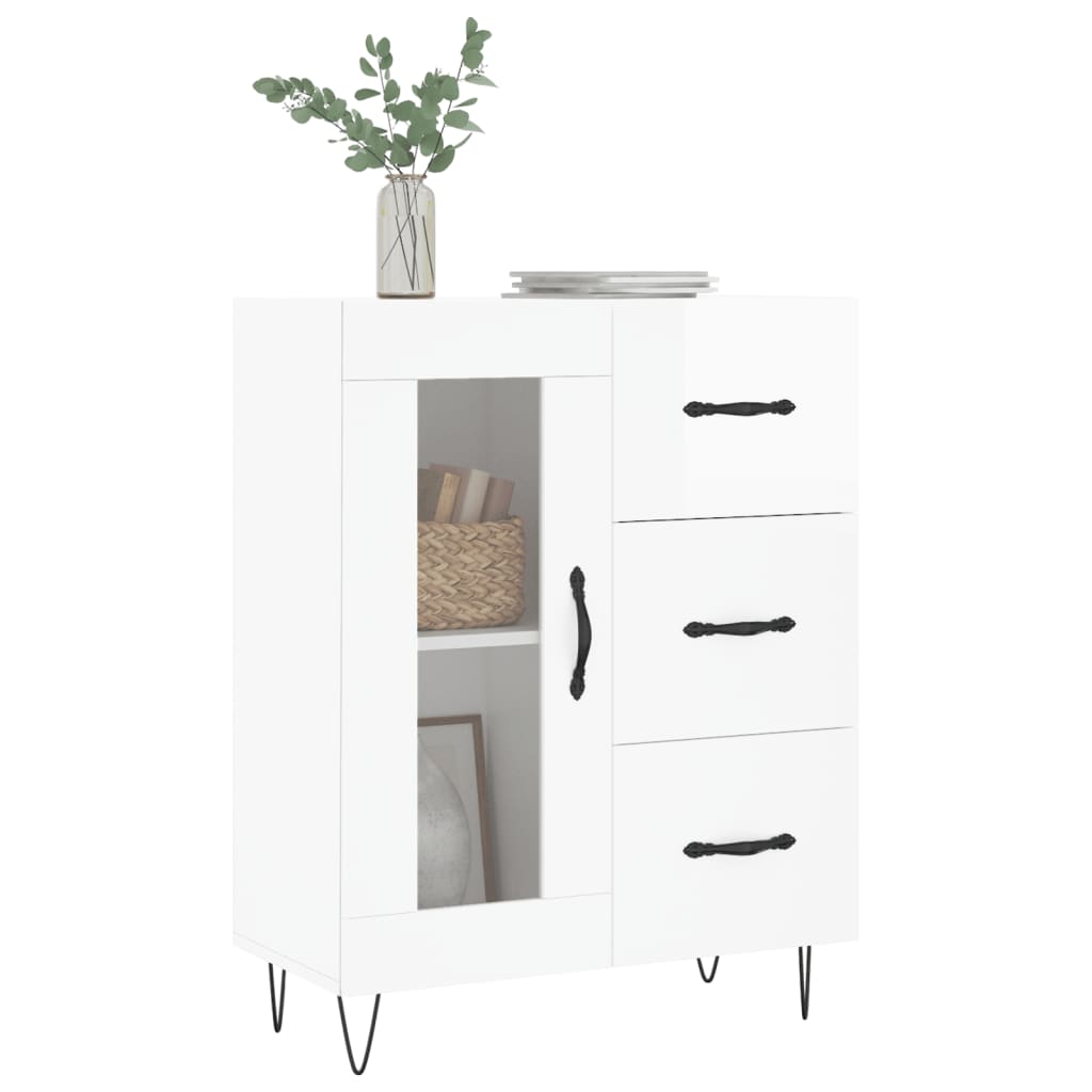 vidaXL Sideboard High Gloss White 69,5x34x90 cm Engineered Wood