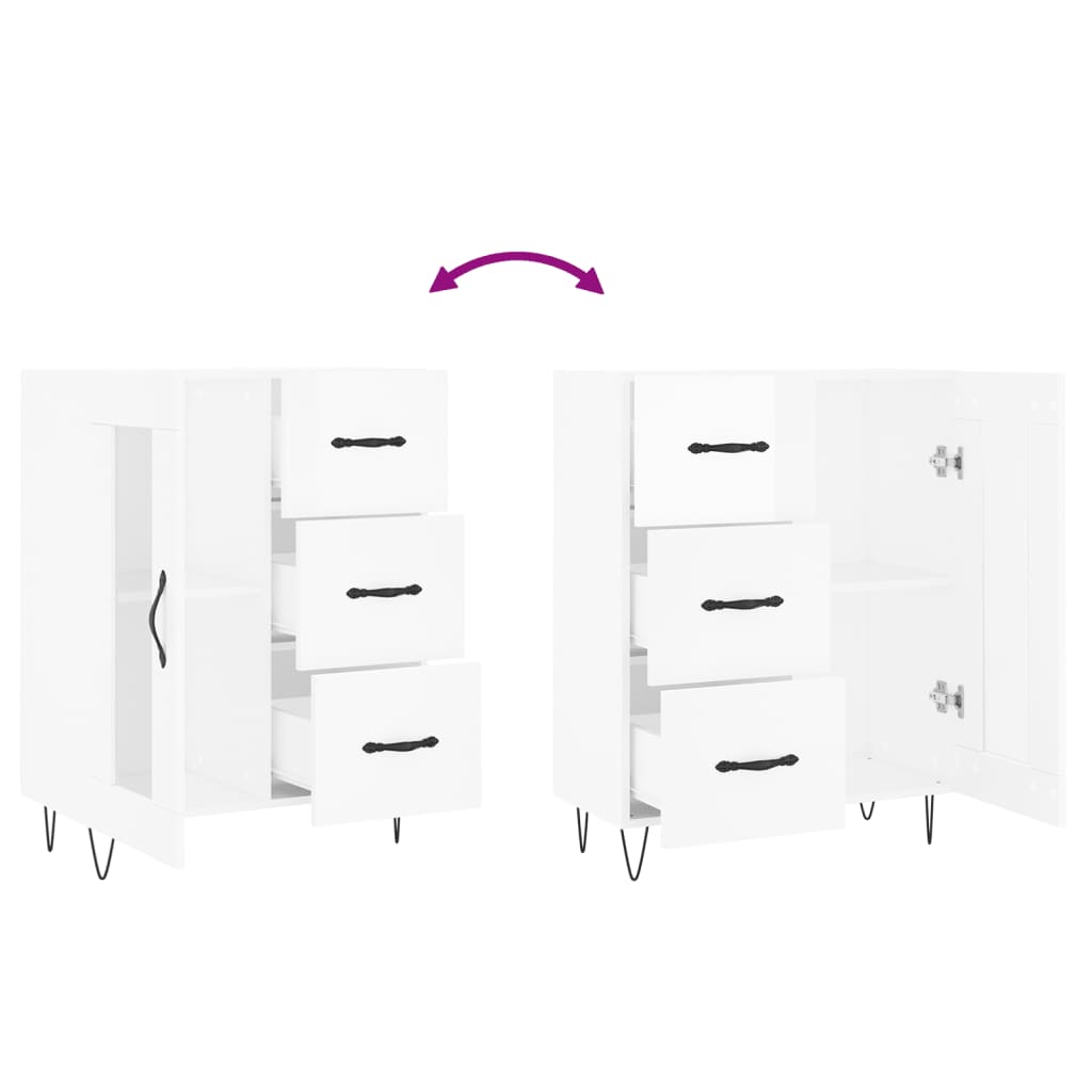 vidaXL Sideboard High Gloss White 69.5x34x90 cm Engineered Wood