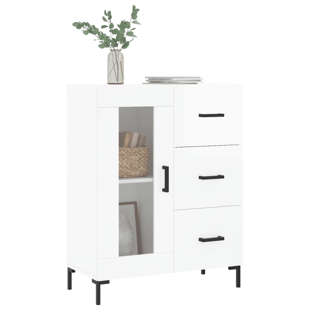 vidaXL Sideboard High Gloss White 69,5x34x90 cm Engineered Wood