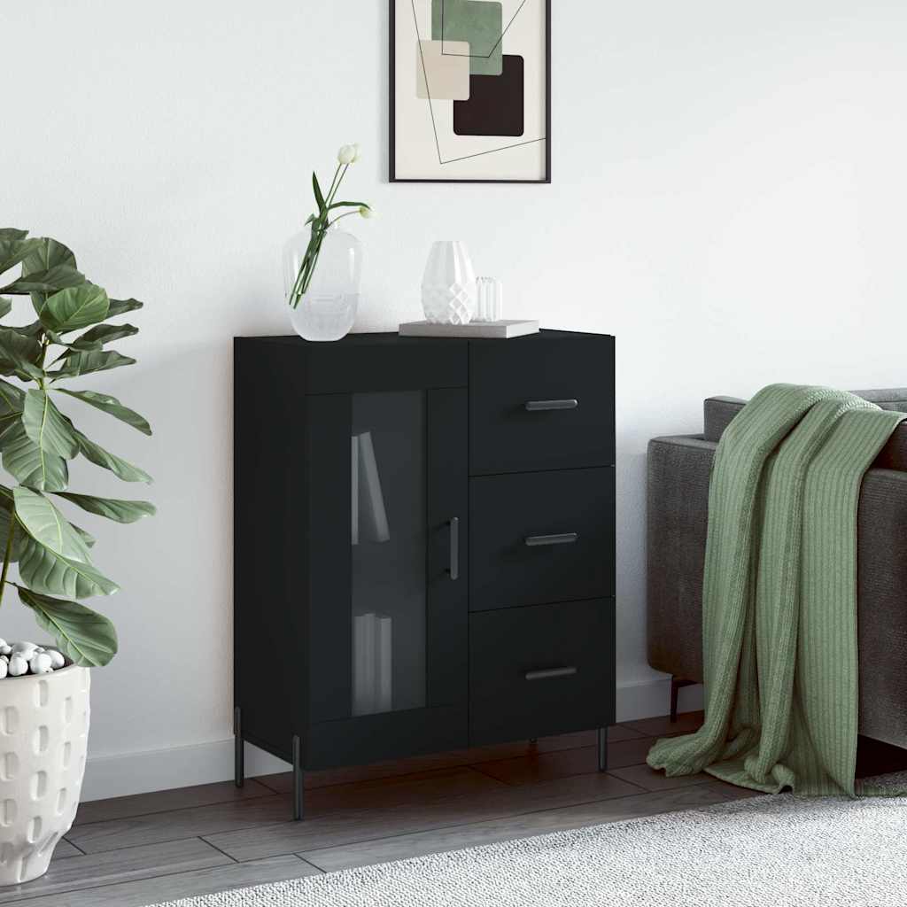 vidaXL Sideboard Black 69,5x34x90 cm Engineered Wood