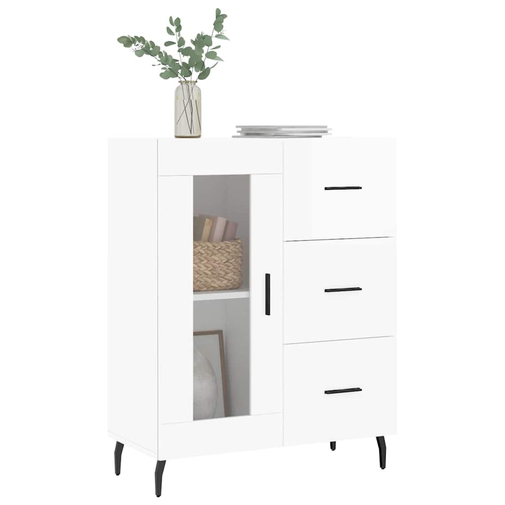 vidaXL Sideboard High Gloss White 69,5x34x90 cm Engineered Wood