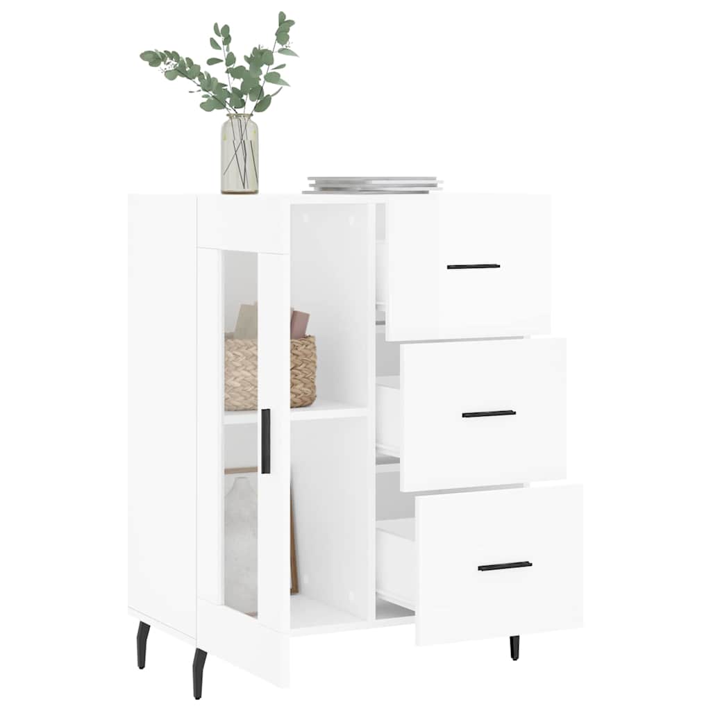 vidaXL Sideboard High Gloss White 69.5x34x90 cm Engineered Wood