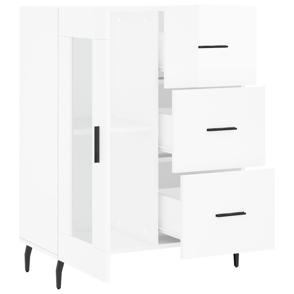 vidaXL Sideboard High Gloss White 69.5x34x90 cm Engineered Wood