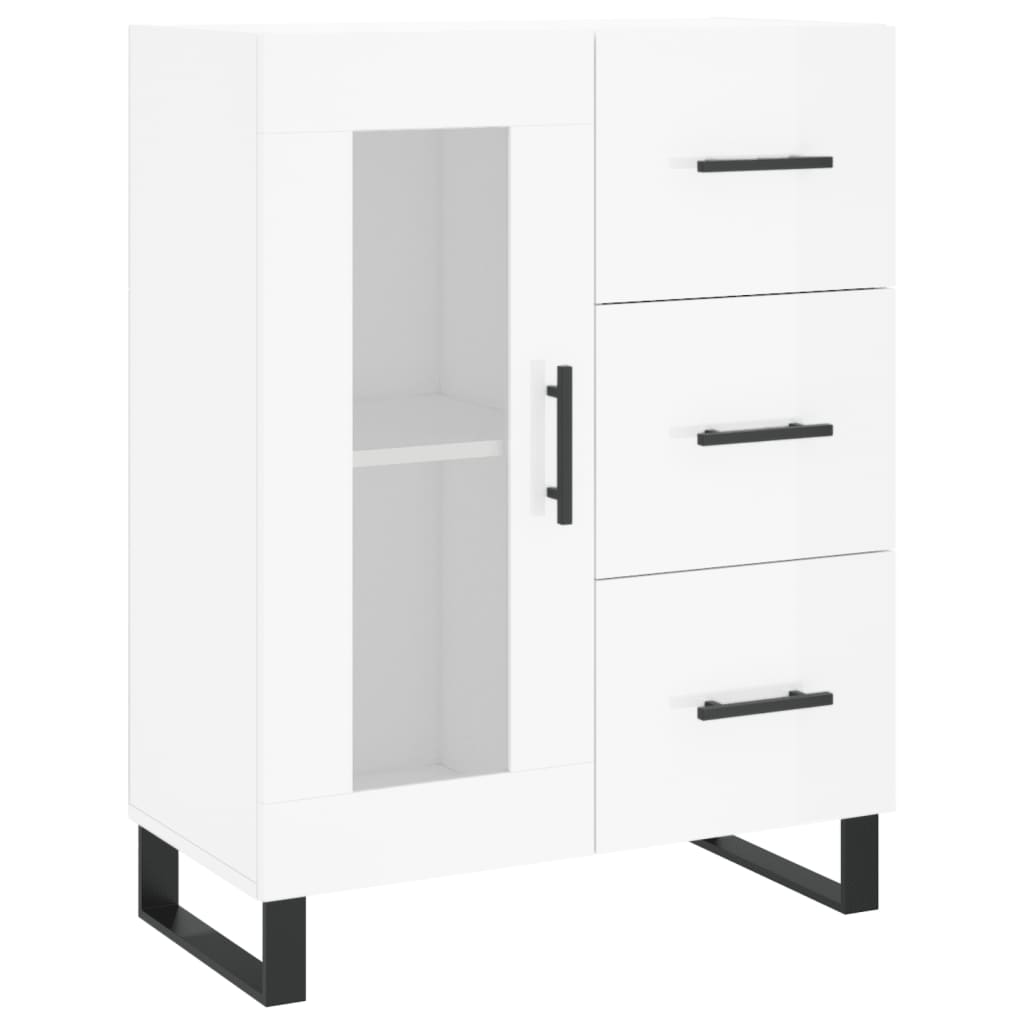 vidaXL Sideboard High Gloss White 69.5x34x90 cm Engineered Wood