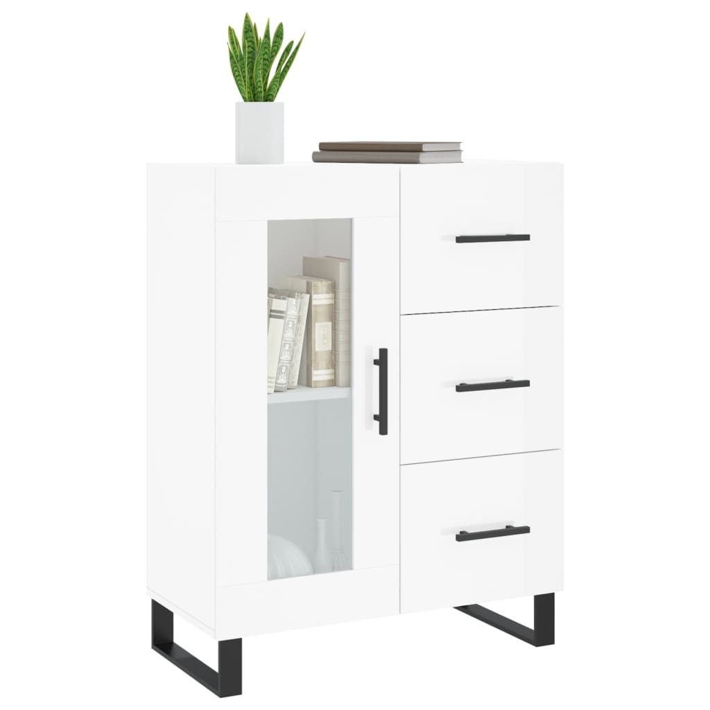 vidaXL Sideboard High Gloss White 69.5x34x90 cm Engineered Wood