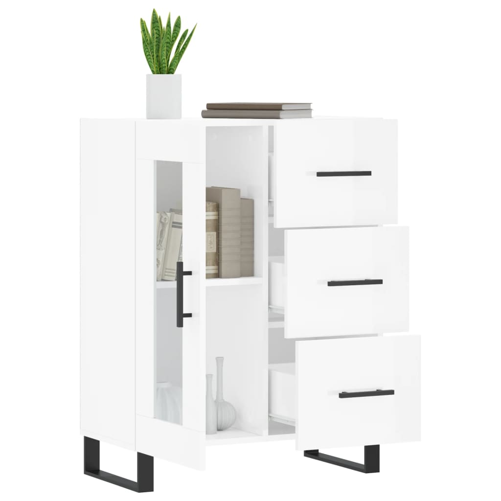 vidaXL Sideboard High Gloss White 69.5x34x90 cm Engineered Wood