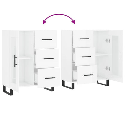 vidaXL Sideboard High Gloss White 69.5x34x90 cm Engineered Wood
