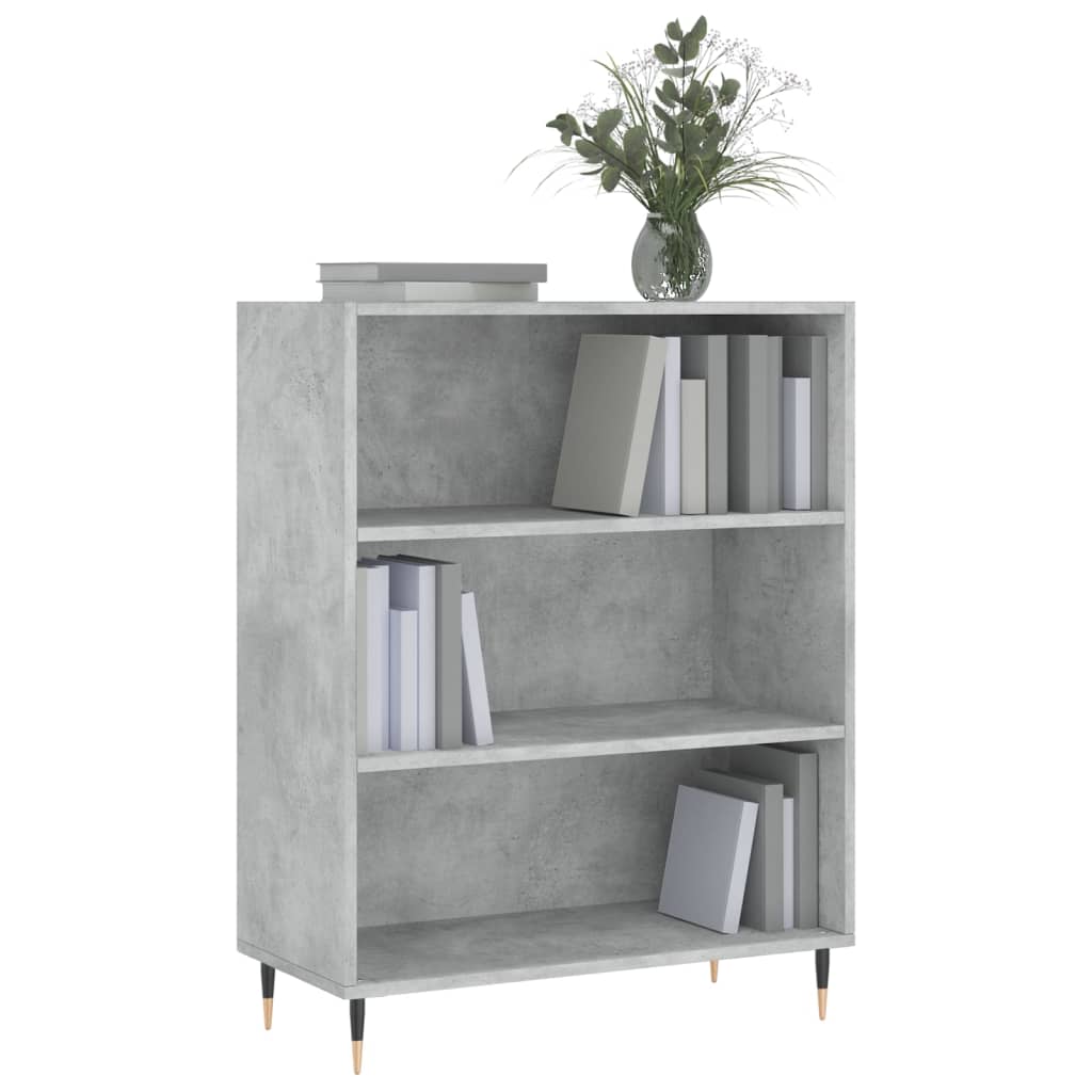 vidaXL Bookcase Concrete Grey 69.5x32.5x90 cm Engineered Wood