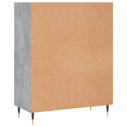 vidaXL Bookcase Concrete Grey 69.5x32.5x90 cm Engineered Wood