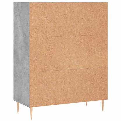 vidaXL Bookcase Concrete Grey 69.5x32.5x90 cm Engineered Wood