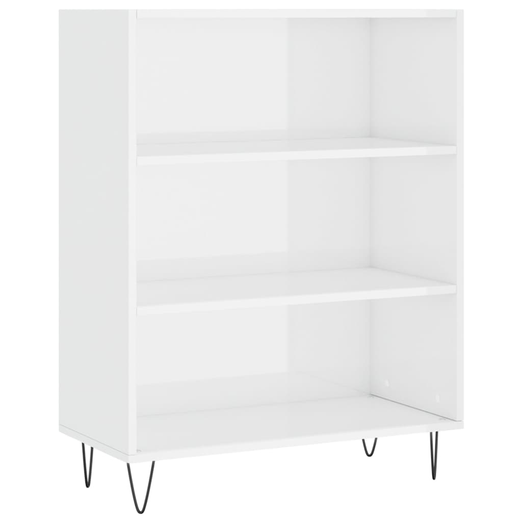vidaXL Bookcase High Gloss White 69.5x32.5x90 cm Engineered Wood