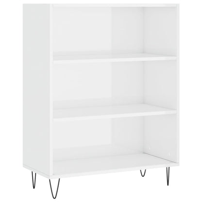 vidaXL Bookcase High Gloss White 69.5x32.5x90 cm Engineered Wood