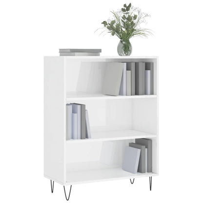 vidaXL Bookcase High Gloss White 69.5x32.5x90 cm Engineered Wood