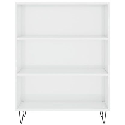 vidaXL Bookcase High Gloss White 69.5x32.5x90 cm Engineered Wood