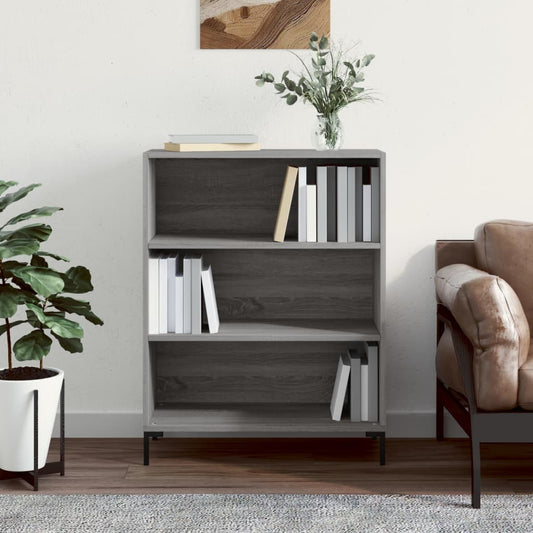 vidaXL Bookcase Grey Sonoma 69.5x32.5x90 cm Engineered Wood