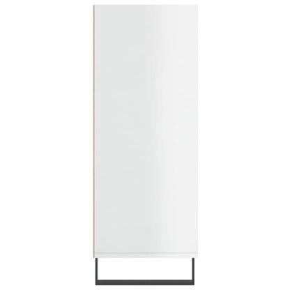 vidaxL Shelf Cabinet High Gloss White 69.5x32.5x90 cm Engineered Wood