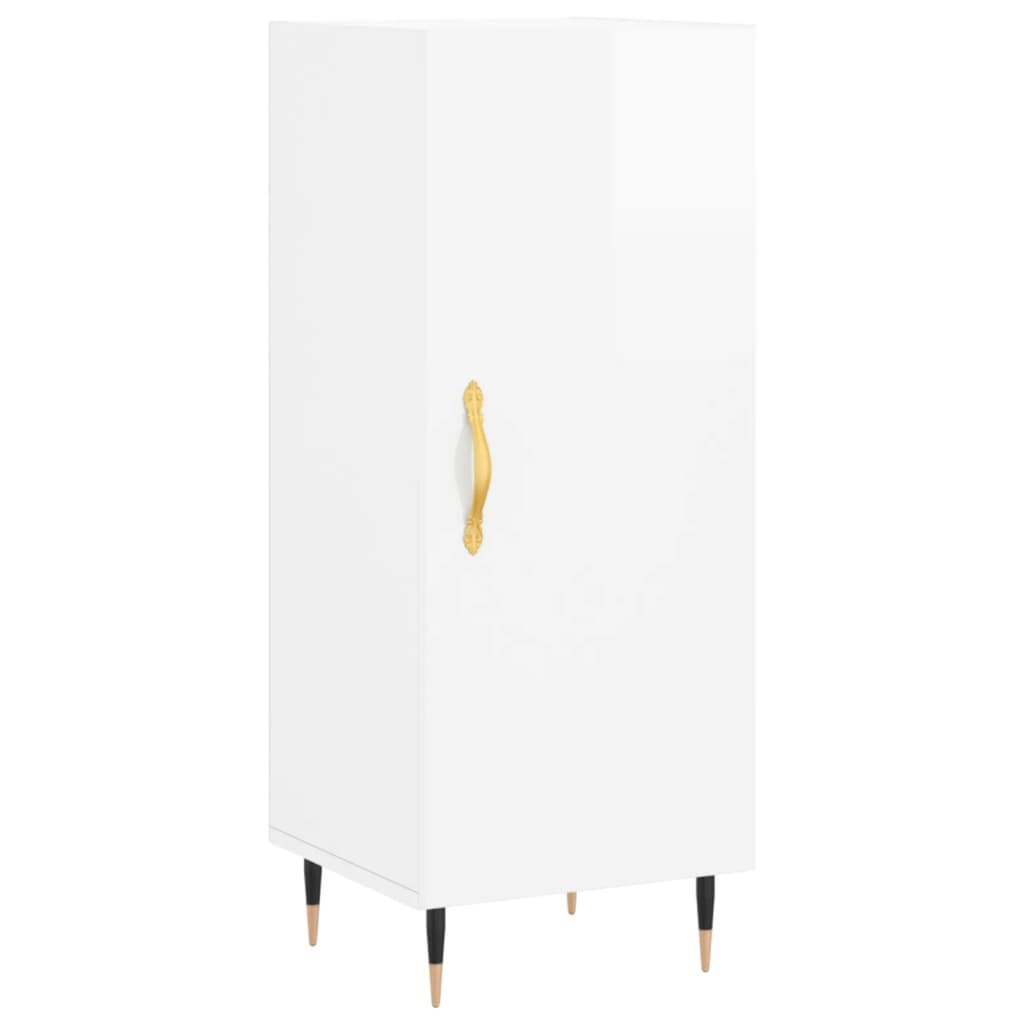 vidaXL Sideboard High Gloss White 34.5x34x90 cm Engineered Wood