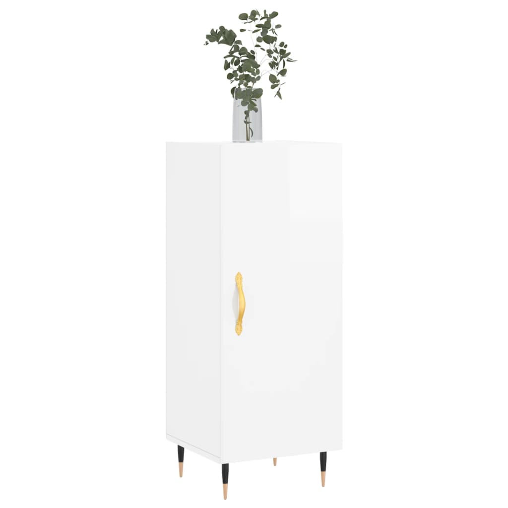 vidaXL Sideboard High Gloss White 34.5x34x90 cm Engineered Wood