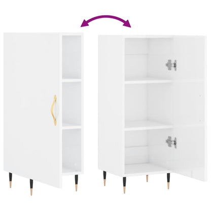 vidaXL Sideboard High Gloss White 34.5x34x90 cm Engineered Wood