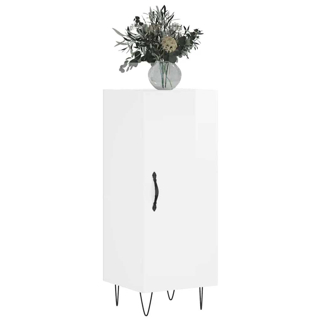 vidaXL Sideboard High Gloss White 34.5x34x90 cm Engineered Wood