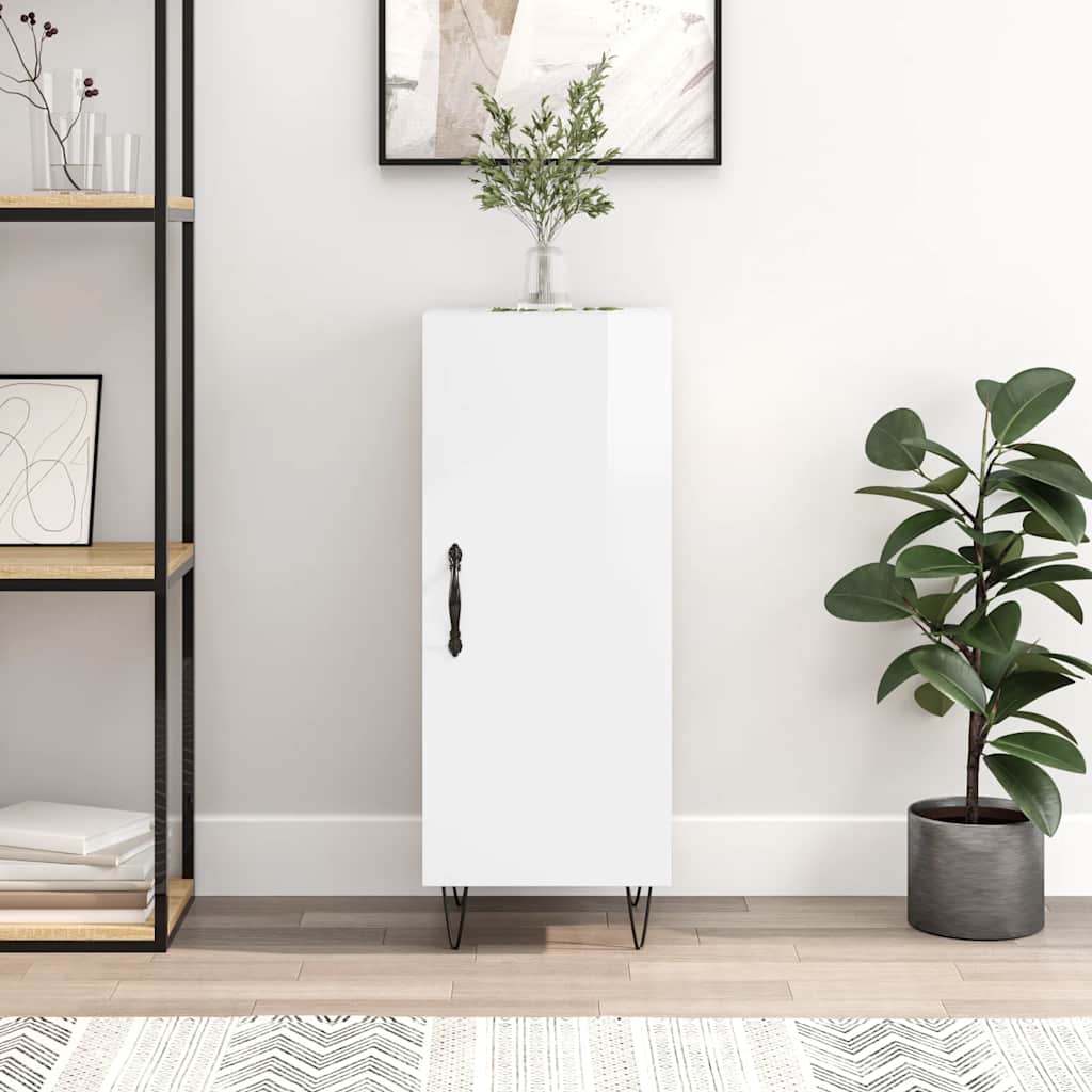 vidaXL Sideboard High Gloss White 34.5x34x90 cm Engineered Wood