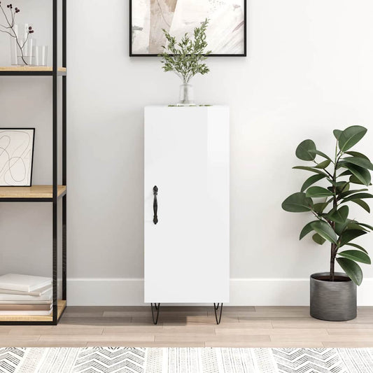 vidaXL Sideboard High Gloss White 34.5x34x90 cm Engineered Wood