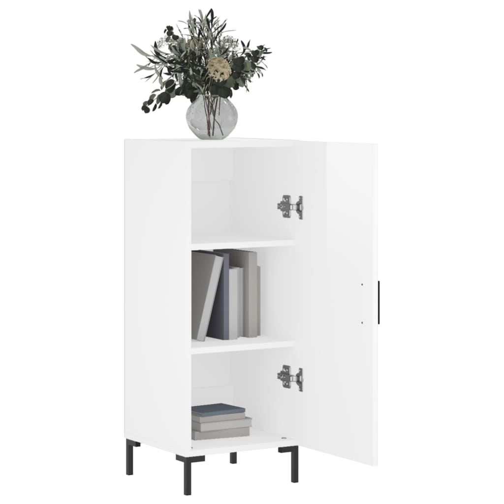 vidaXL Sideboard High Gloss White 34.5x34x90 cm Engineered Wood
