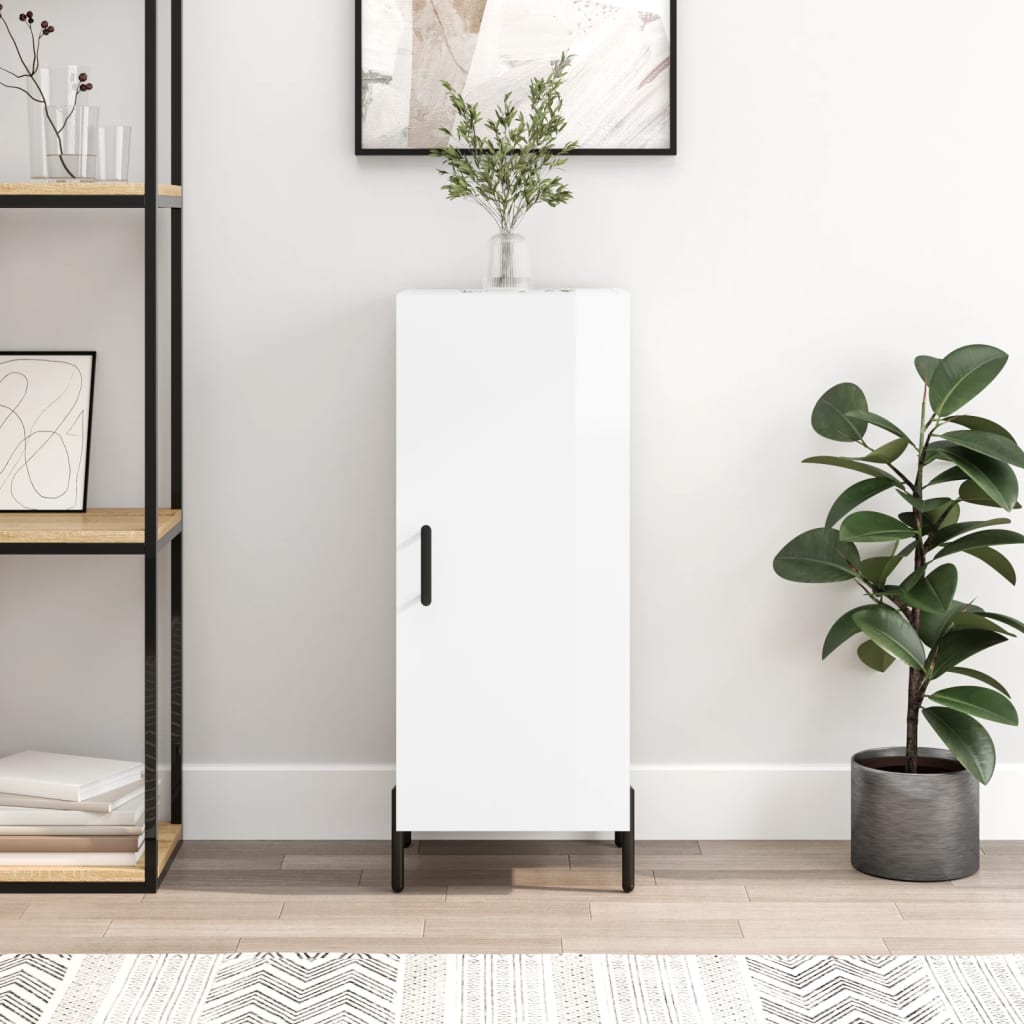 vidaXL Sideboard High Gloss White 34.5x34x90 cm Engineered Wood
