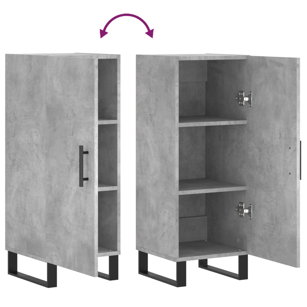 vidaXL Sideboard Concrete Grey 34.5x34x90 cm Engineered Wood