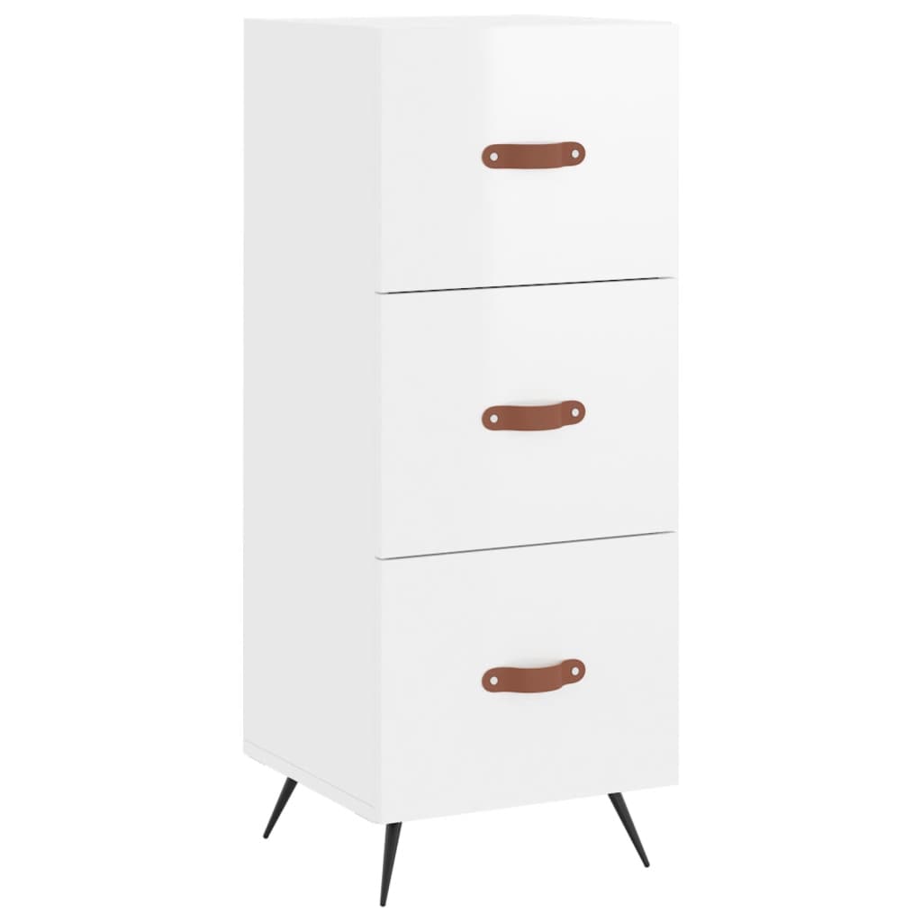 vidaXL Sideboard High Gloss White 34.5x34x90 cm Engineered Wood