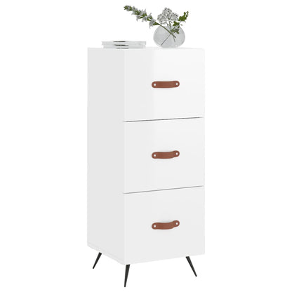 vidaXL Sideboard High Gloss White 34.5x34x90 cm Engineered Wood