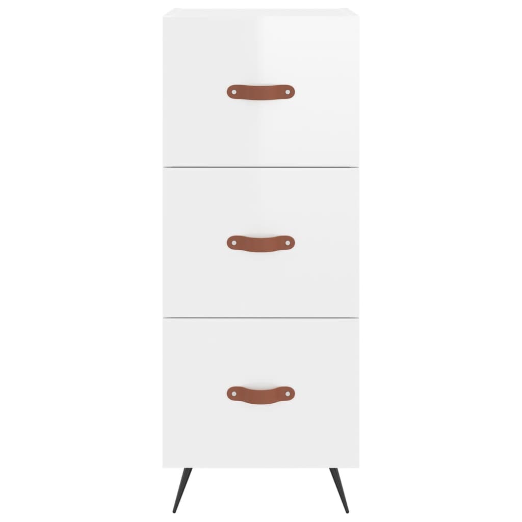 vidaXL Sideboard High Gloss White 34.5x34x90 cm Engineered Wood