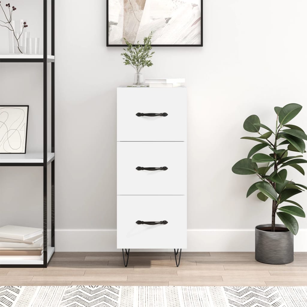 vidaXL Sideboard White 34,5x34x90 cm Engineered Wood